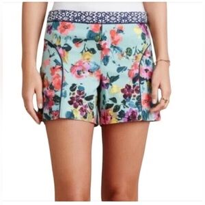 Anthropologie Cartonnier Sky Flower Floral Print Shorts Size 8